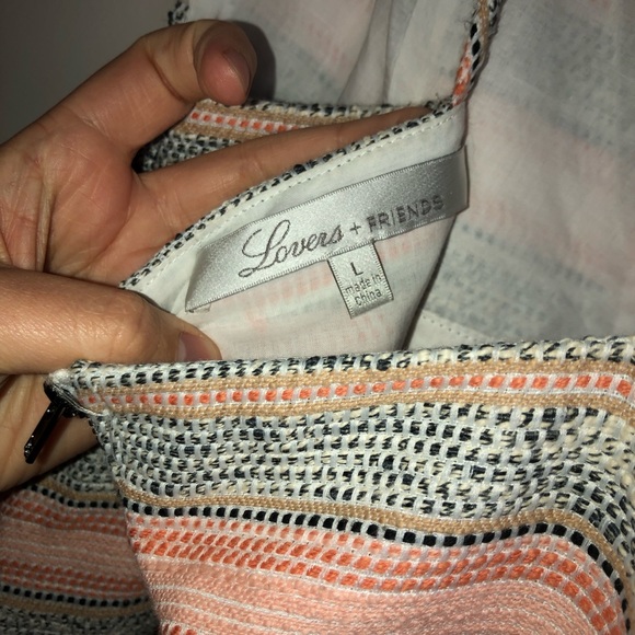 LOVERS + FRIENDS PEPLUM STRIPPED FRINGE DRESS SIZE SMALL - Picture 3 of 6